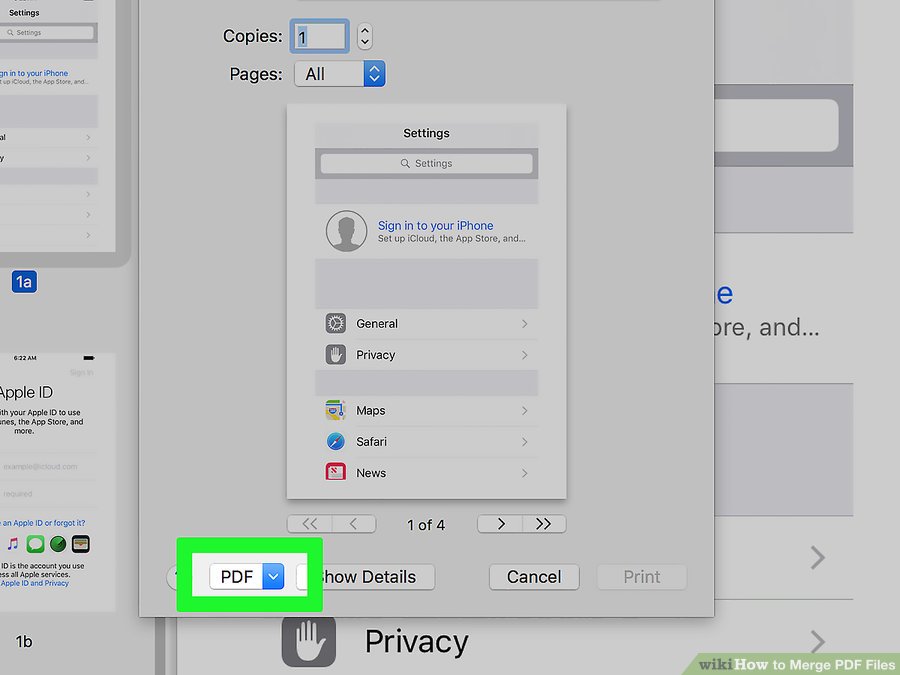 How to Combine PDF Files By Using MAC step 10.0