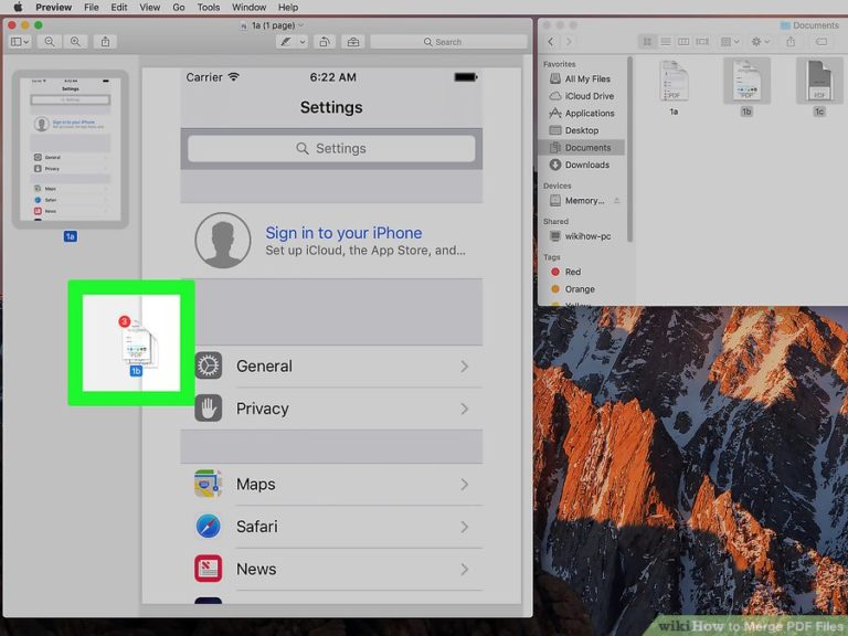 how to change a screenshot to a pdf on mac